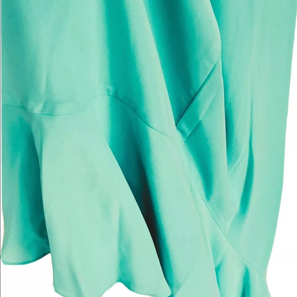 GB Girls Dress 14  Blue Green Aqua sleeveless ruffle tapering Easter NWT $54 - Picture 3 of 6